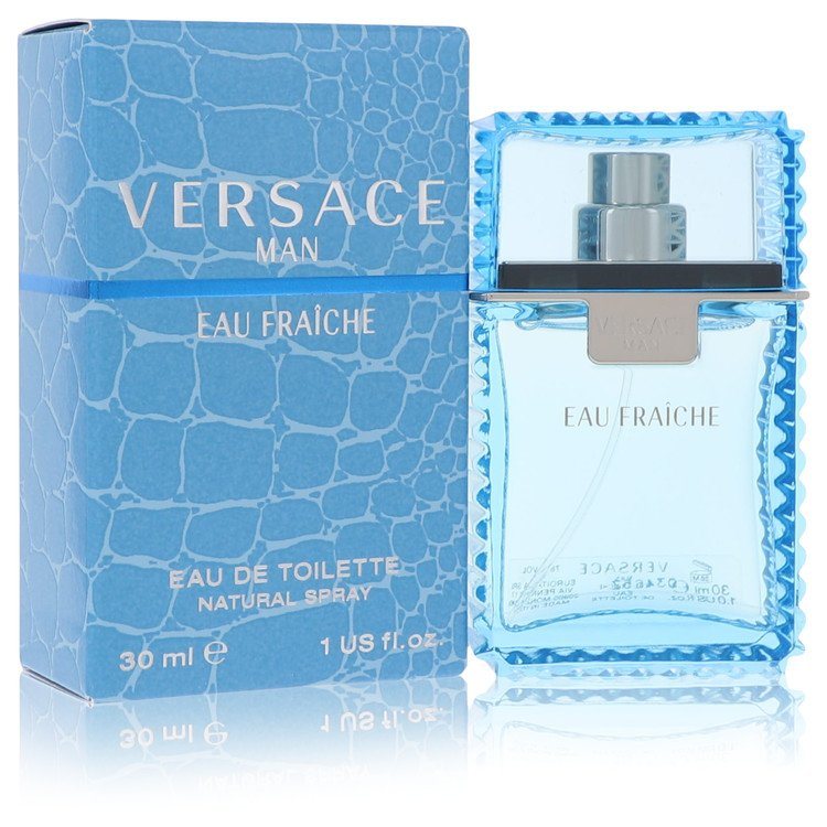 Versace Man Eau Fraiche Eau De Toilette Spray (Blue) | Fresh & Citrusy Scent | iFragrance Shop