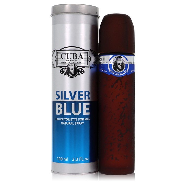 Cuba Silver Blue Eau De Toilette Spray 3.3 OZ | Fresh & Masculine Scent | iFragrance Shop