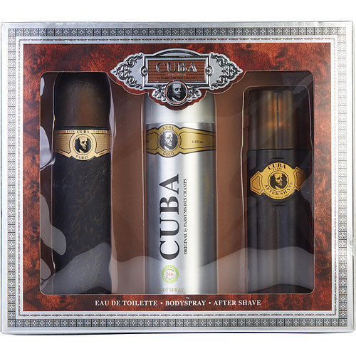 CUBA Gold by Cuba EDT 3.3 oz + Aftershave 3.3 oz + Body Spray 6.6 oz - iFragrance Shop