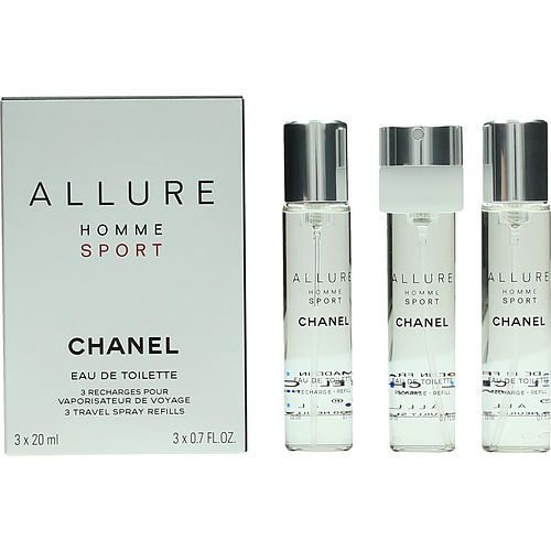 ALLURE HOMME SPORT EAU EXTREME by Chanel 3 x EDT SPRAY REFILL 0.68 OZ